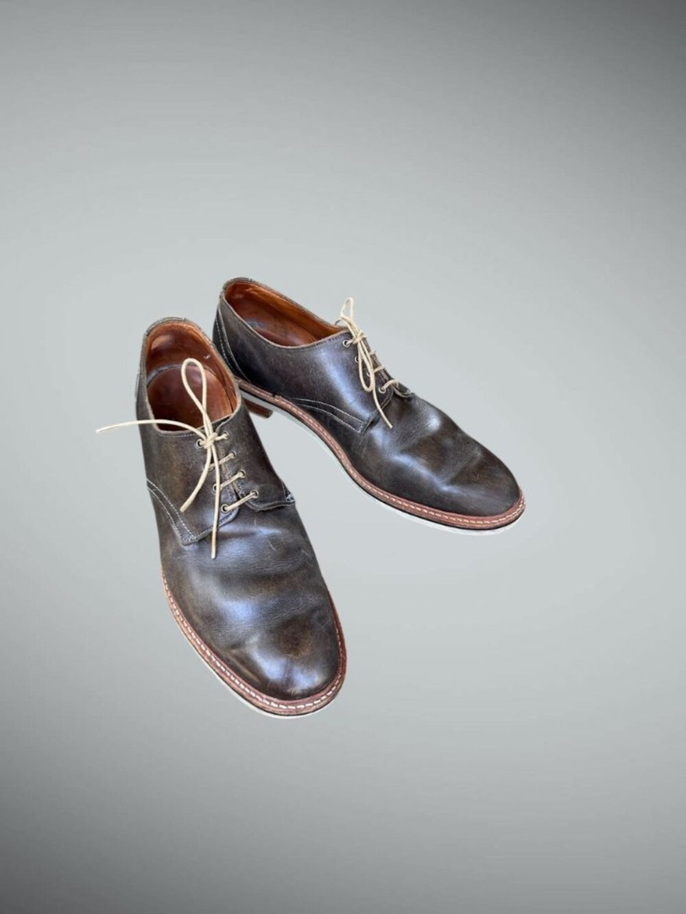 Allen Edmonds Men's Nomad Brown Leather Lace Up Derby Shoes Size 14 B
